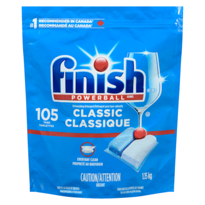 Finish Powerball Détergent pour lave-vaisselle classique 105 ea, 0,28 $/1ch