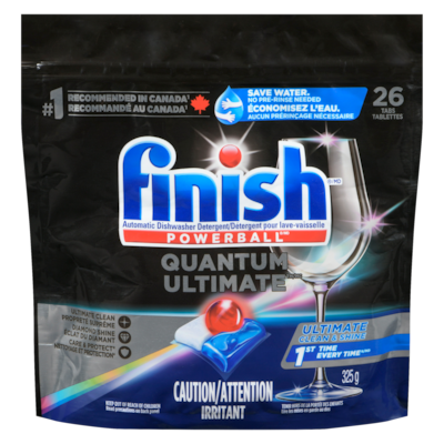 Finish Ultimate Powerball Détergent pour lave-vaisselle 26 ea, 0,62 $/1ch