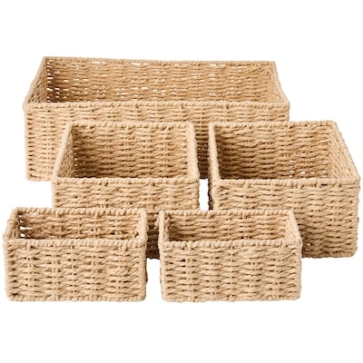 Paper Storage Baskets 5 Piece Set