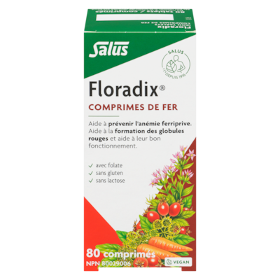 Salus Haus Floradix comprimes de fer 80 ea, 0,40 $/1ch