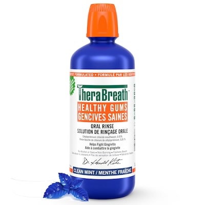 TheraBreath Healthy Gums Oral Rinse Clean Mint 1000 ml, $2.10/100ml