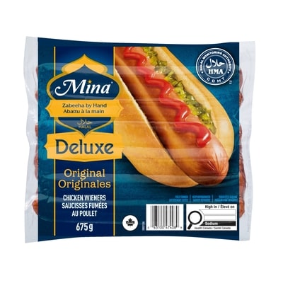 Mina Saucisses fumées originales au poulet halal Deluxe 675 g, 0,89 $/100g