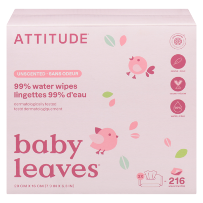 Lingettes 99% d'eau sans odeur