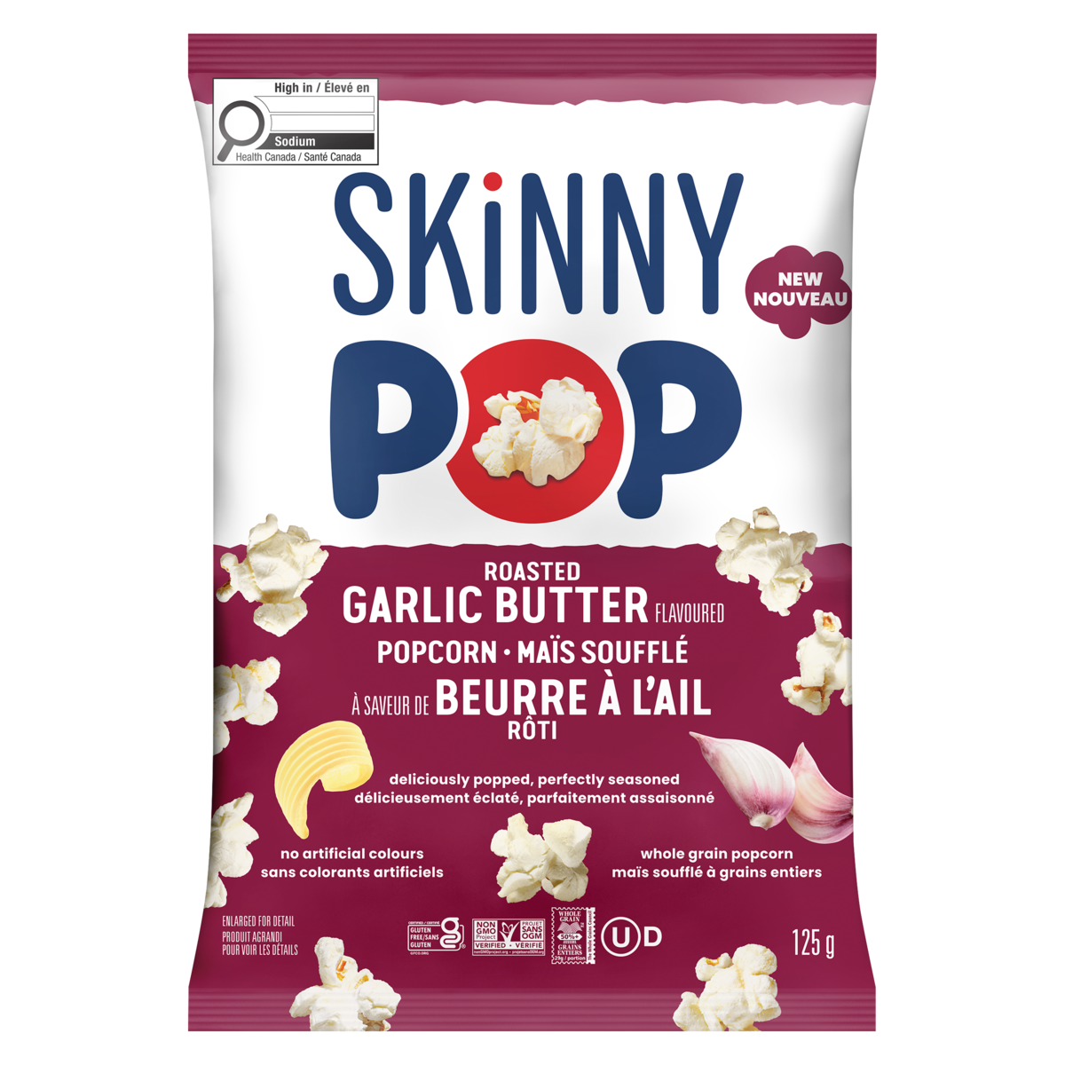 Skinny Pop Roasted Garlic Butter Popcorn