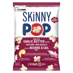Skinny Pop Maïs soufflé à saveur de beurre à l'ail rôti 125 g, 4,23 $/100g