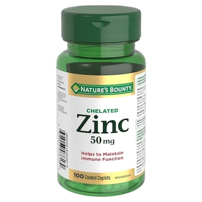 Nature's Bounty Zinc, 50 Mg, Coated Caplets 100 ea, $0.14/1ea