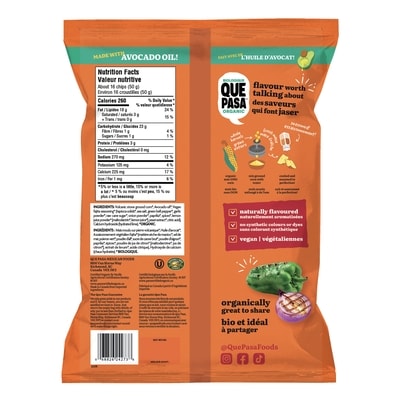 Croustilles de maïs biologiques saucette fajita sac de 170 g
