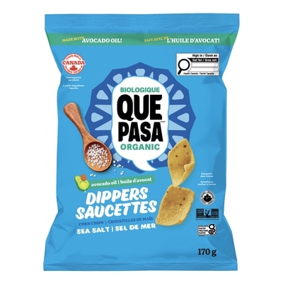 Que Pasa Corn Chips Organic Dippers Sea Salt 170 g, $3.24/100g