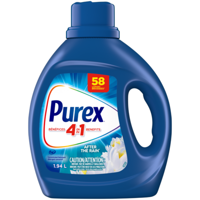 Purex 4 en 1 détergent à lessive liquide, after the rain, 58 brassées 1.94 l, 0,52 $/100ml