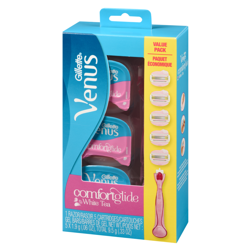 Razor with 5 Cartridges, White Tea