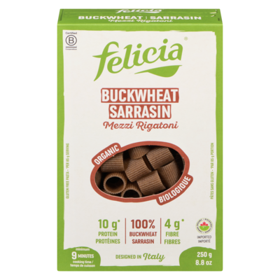 Felicia Gluten Free Pasta Buckwheat Mezzi Rigatoni Organic 250 g, $2.80/100g