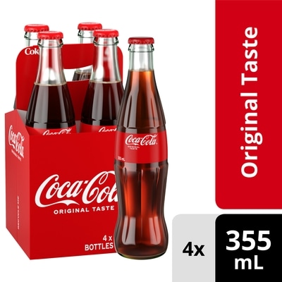 Coca-Cola Cola Soda Pop Glass Bottles 4x355.0 ml, $0.63/100ml
