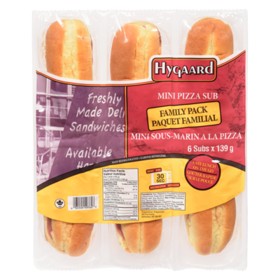 null Mini sous-marin a la pizza paquet familial 834 g, 1,86 $/100g