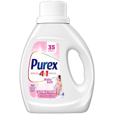Purex 4 en 1 détergent à lessive liquide, baby soft, 35 brassées 1.17 l, 0,85 $/100ml