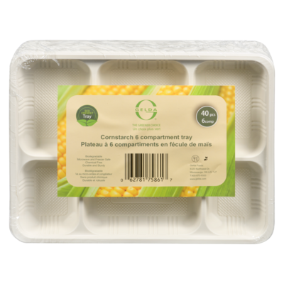 Gelda Cornstarch 6 Compartment Tray 40 ea, $0.37/1ea