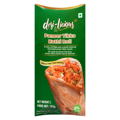 Desi-licious Paneer Tikka Kathi Roll 150 g, $1.99/100g