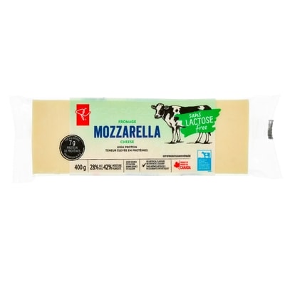 President's Choice Lactose Free Mozzarella Cheese 400 g, $2.37/100g