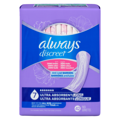 Always Hygiene Pads, Ultra Absorbent Long, 42 Count 42 ea, $1.07/1ea