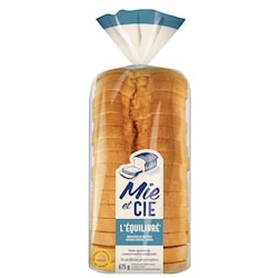 Mie et Cie L'Équilibréᵐᶜ Pain Sans sucre, sans gras + fibres 670 g, 0,67 $/100g