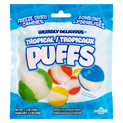  Bonbons lyophilisés tropicaux puffs 34 g, 8,79 $/100g