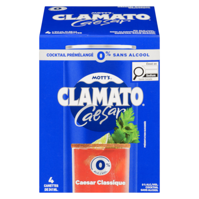 Mott’s Cocktail sans alcool caesar classique 4x341.0 ml, 0,88 $/100ml