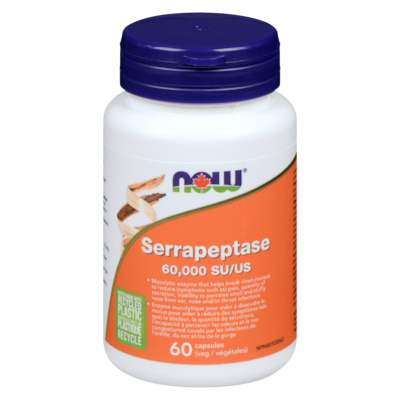 Now Serrapeptase 60,000 Su 60 ea, $0.75/1ea