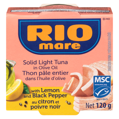 Rio Mare Solid Light Tuna In Olive Oil With Lemon And Black Pepper 120 g, $4.41/100g