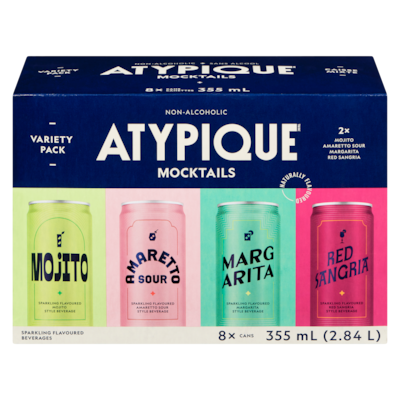 Atypique Sparkling Flavoured Beverages Variety Pack 8x355.0 ml, $0.84/100ml