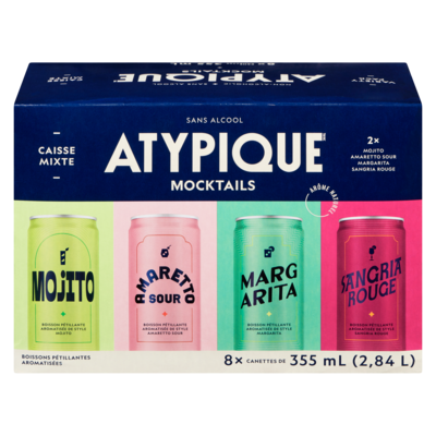 Atypique Boissons pétillantes aromatisées caisse mixte 8x355.0 ml, 0,84 $/100ml