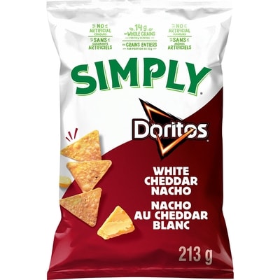 Doritos Simply White Cheddar Nacho Tortilla Chips 213 g, $3.05/100g