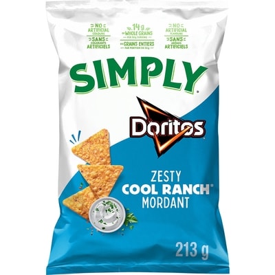 Doritos Chips tortilla Simply Cool Ranch mordant 213 g, 3,05 $/100g