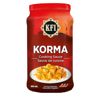 KFI Korma cooking sauce 395 ml, $1.39/100ml