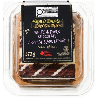 Délices du Marché Gâteau au chocolat blanc et noir 373 g, 2,68 $/100g