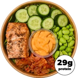 null Korean Salmon Loaded Bowl 370 g, $2.70/100g