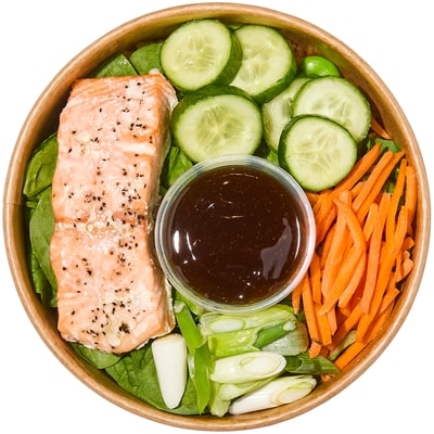 null Korean Salmon Loaded Bowl 370 g, $2.70/100g