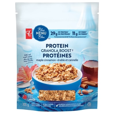 PC Blue Menu Protein Granola Boost, Maple Cinnamon 300 g, $1.40/100g