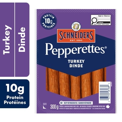 Schneiders Pepperettes Sausage Sticks, Turkey 300 g, $4.16/100g