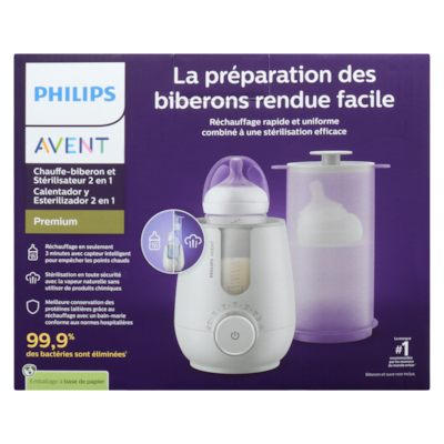 Chauffe-biberon et stérilisateur 2 en 1 premium