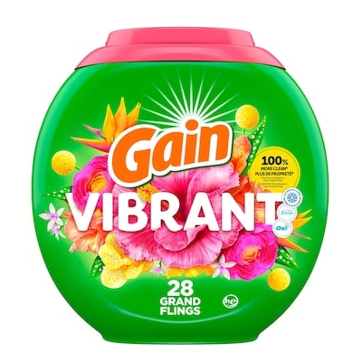 Gain Capsules Super Flings, Vibrant, 28 u 28 ea, 0,64 $/1ch