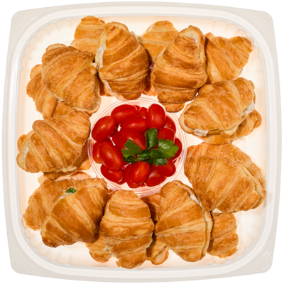 null 24hr Notice Required - Croissant Chicken Saldwich Platter 1.33 kg, $1.88/100g