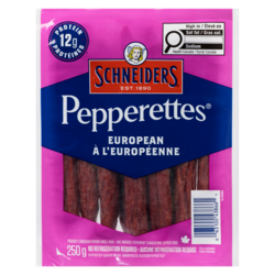 Schneiders Pepperettes, European 250 g, $5.20/100g