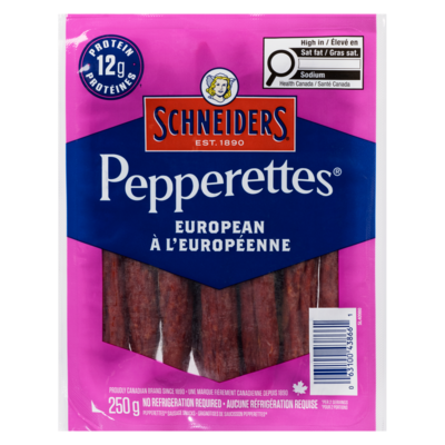 Schneiders Pepperettes à l'européenne 250 g, 4,80 $/100g