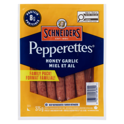 Schneiders Pepperettes miel et ail format familial 375 g, 3,20 $/100g
