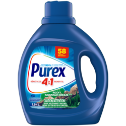 Purex 4 en 1 détergent à lessive liquide, rocky mountain breeze, 58 brassées 1.94 l, 0,46 $/100ml