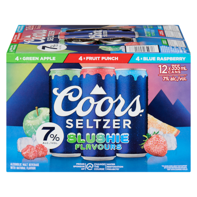 Coors Alcoholic Malt Beverage With Natural Flavour Slushie Flavours (ID required at pick-up) 12x355.0 ml, $0.63/100ml