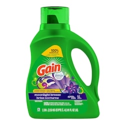 Gain Détergent à lessive liquide, parfum Brise nocturne, 61 brassées 2.395 l, 0,58 $/100ml