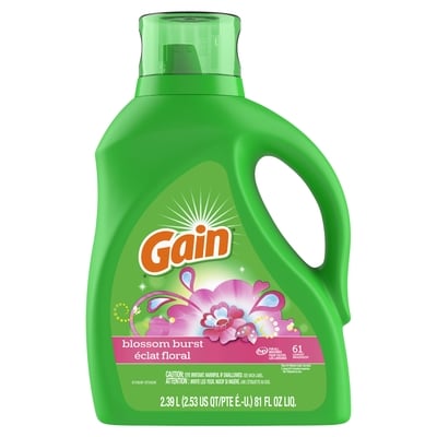 Gain High-Efficiency Liquid Laundry Detergent, Blossom Burst 2.39 l, $0.63/100ml