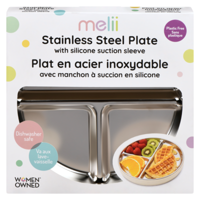 Melii Stainless Steel Plate 3+ 1 ea, $11.49/1ea