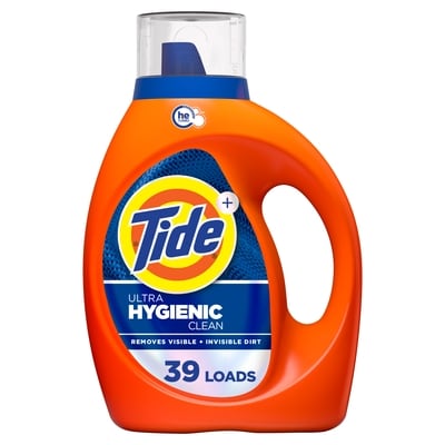 Tide Ultra Hygienic Clean Liquid Laundry Detergent, Original Scent, 39 Loads 1.62 l, $1.05/100ml