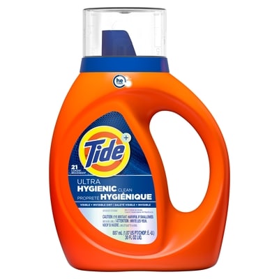 Tide Ultra Hygienic Clean Liquid Laundry Detergent, Original Scent, 21 Loads 0.887 l, $1.18/100ml